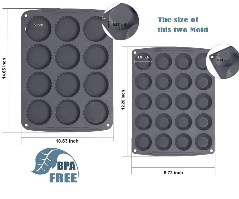 Webake Mini Muffin Cupcake Pan Silicone Mini Tart Pan Quiche Mold for Peanut Butter Cup Egg Bites Fat Bomb Cake Baking - Image 2